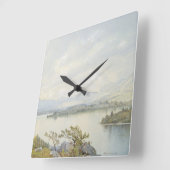 Lake Squam en de Waterverf Sandwich Mountains Vierkante Klok (Hoek)