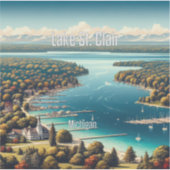 Lake St Clair Michigan 3 inch Vinyl Sticker (Voorkant)