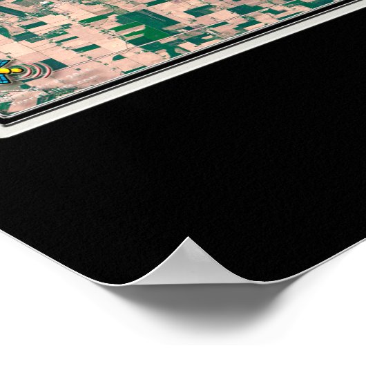 Lake St Clair Michigan - Ontario Satellite Map Poster (Hoek)