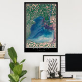 Lake St Clair Michigan - Ontario Satellite Map Poster (Thuiskantoor)