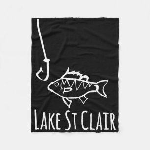 Lake St Clair Michigan Vissen Vis Met Haak Gril Fleece Deken