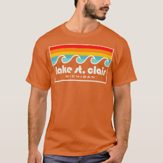 Lake St Clair Vist Michigan Retro  golven T-shirt
