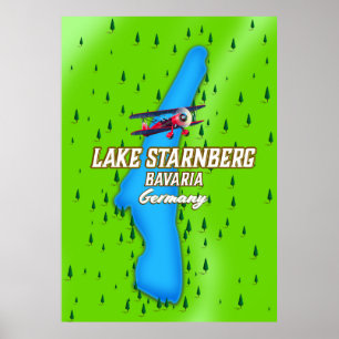 Lake Starnberg Bavaria Germany travel poster