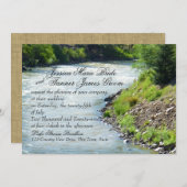 Lake Stream Natuur Photography Wedding Invitation Kaart (Voorkant / Achterkant)