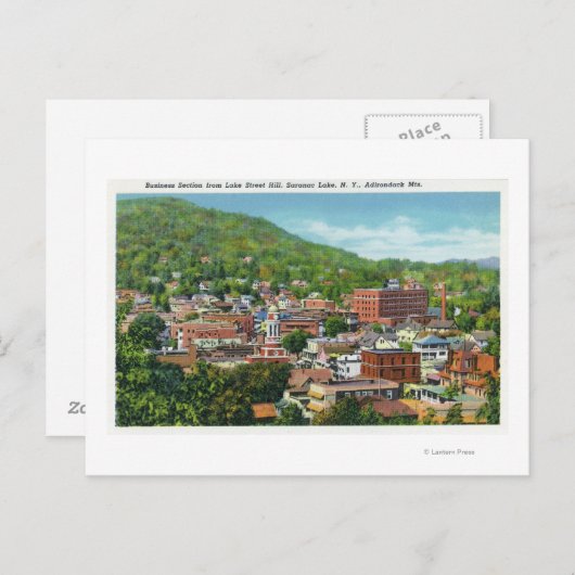 Lake Street Hill Uitzicht van Business Section Briefkaart (Voorkant / Achterkant)
