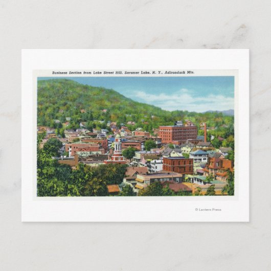 Lake Street Hill Uitzicht van Business Section Briefkaart (Voorkant)