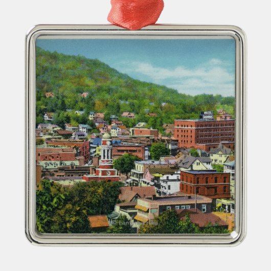 Lake Street Hill Uitzicht van Business Section Metalen Ornament (Voorkant)