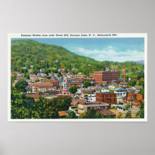 Lake Street Hill Uitzicht van Business Section Poster