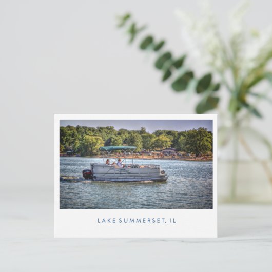 Lake Summerset Illinois Boating Briefkaart (Staand voorkant)