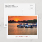 Lake Summerset Illinois Briefkaart (Voorkant / Achterkant)