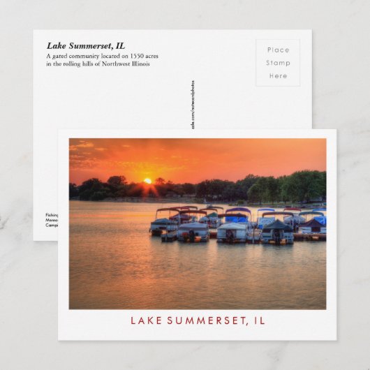 Lake Summerset Illinois Briefkaart (Voorkant / Achterkant)