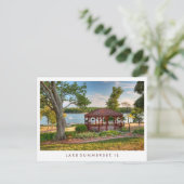 Lake Summerset Illinois Gazebo Briefkaart (Staand voorkant)