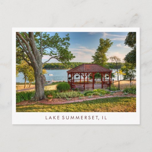 Lake Summerset Illinois Gazebo Briefkaart (Voorkant)