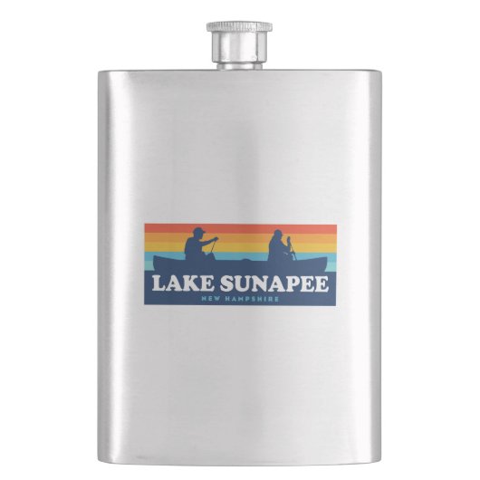Lake Sunapee New Hampshire Canoe Flacon (Voorkant)
