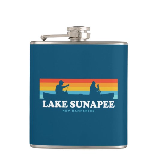 Lake Sunapee New Hampshire Canoe Heupfles (Voorkant)