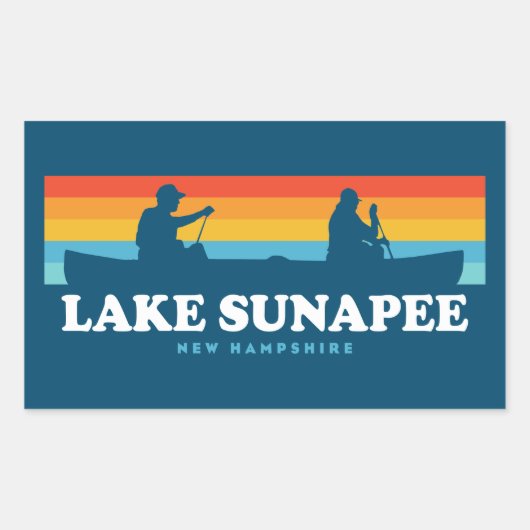Lake Sunapee New Hampshire Canoe Rechthoekige Sticker (Voorkant)