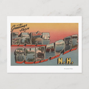 Lake Sunapee, New Hampshire - Large Letter Briefkaart