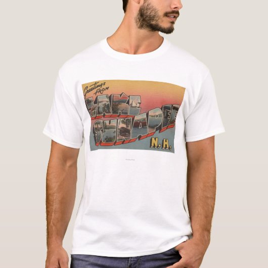 Lake Sunapee, New Hampshire - Large Letter T-shirt (Voorkant)