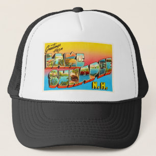 Lake Sunapee New Hampshire NH Old Travel Souvenir Trucker Pet