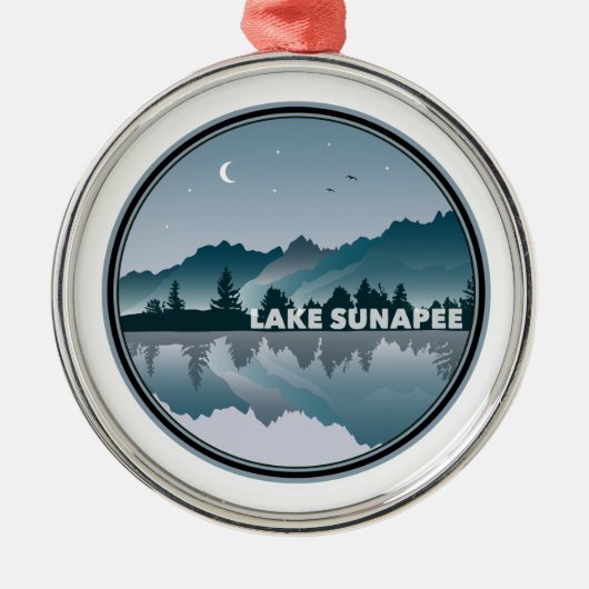 Lake Sunapee New Hampshire Reflection Metalen Ornament (Voorkant)