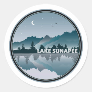 Lake Sunapee New Hampshire Reflection Ronde Sticker
