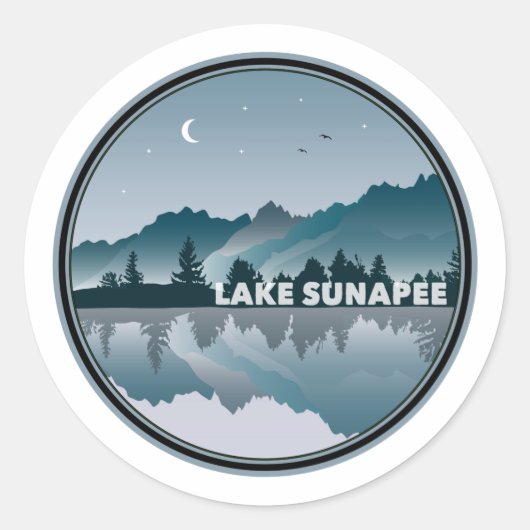 Lake Sunapee New Hampshire Reflection Ronde Sticker (Voorkant)