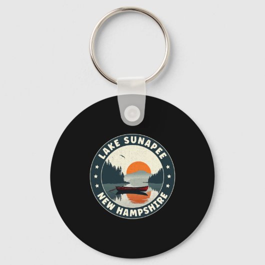 Lake Sunapee New Hampshire Sunset T Shirt Sleutelhanger (Voorkant)