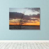 Lake Sunset Canvas Double Panel - 23,17 x 16,50 in (Insitu (Houten vloer))