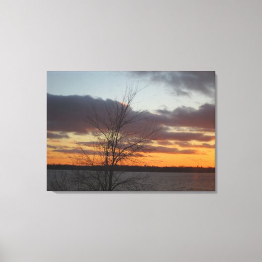 Lake Sunset Canvas Double Panel - 33,70 x 24 inch Afdruk (Voorkant)