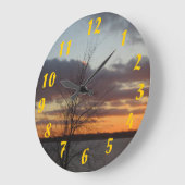 Lake Sunset Clock Grote Klok (Hoek)