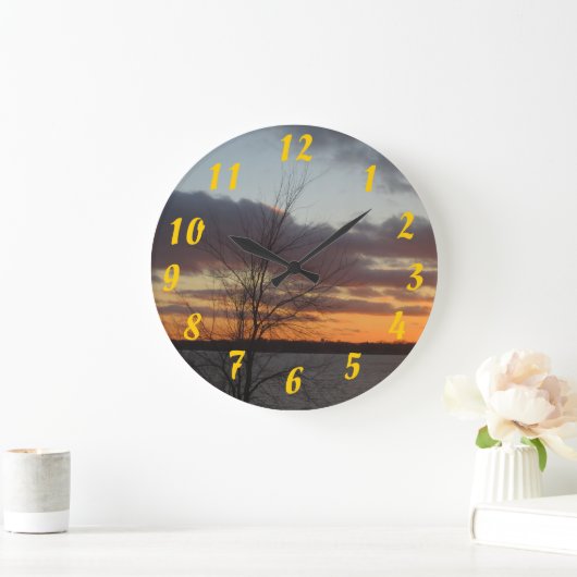 Lake Sunset Clock Grote Klok (Huis)