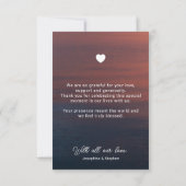Lake Sunset Custom Heart Photo Template Wedding Bedankkaart (Achterkant)