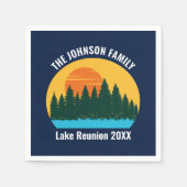 Lake Sunset Familiereünie Schattigee Custom Party Servet (Voorkant)