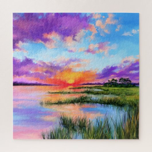 Lake Sunset Mooie Landschap Jigsaw Puzzel (Verticaal)