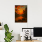 Lake Sunset - Natuur kunst Poster (Thuiskantoor)