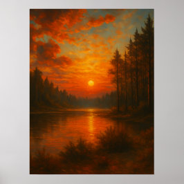 Lake Sunset - Natuur kunst Poster