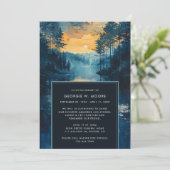 Lake Sunset Schilderij Begrafenis Viering van het Kaart (Staand voorkant)