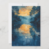 Lake Sunset Schilderij Begrafenis Viering van het Kaart (Achterkant)