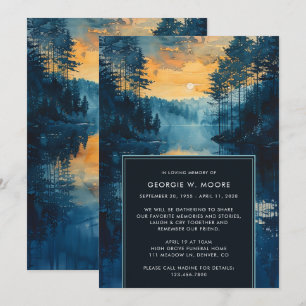 Lake Sunset Schilderij Begrafenis Viering van het  Kaart
