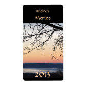 Lake Sunset Wijn Label (Voorkant)