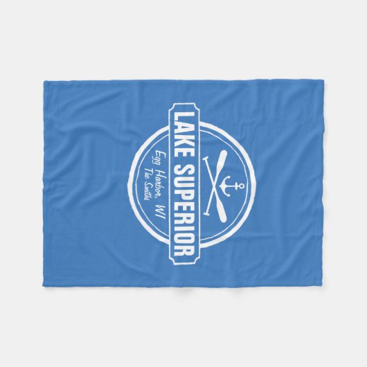 Lake Superior, aangepaste stad, naam, anker, pedde Fleece Deken (Voorkant (Horizontaal))