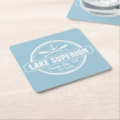 Lake Superior, aangepaste stad, naam, anker, pedde Kartonnen Onderzetters (Schuin)