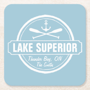 Lake Superior, aangepaste stad, naam, anker, pedde Kartonnen Onderzetters