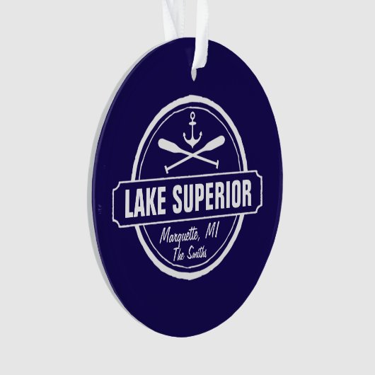 Lake Superior, aangepaste stad, naam, anker, pedde Ornament (voorkant)