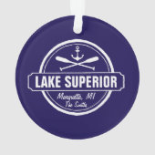 Lake Superior, aangepaste stad, naam, anker, pedde Ornament (achterkant)