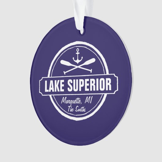 Lake Superior, aangepaste stad, naam, anker, pedde Ornament (voorkant)