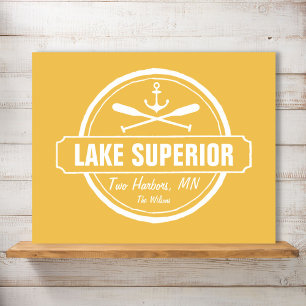 Lake Superior, aangepaste stad, naam, anker, pedde Poster