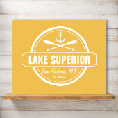 Lake Superior, aangepaste stad, naam, anker, pedde Poster