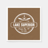 Lake Superior, aangepaste stad, naam, anker, pedde Servet (Voorkant)