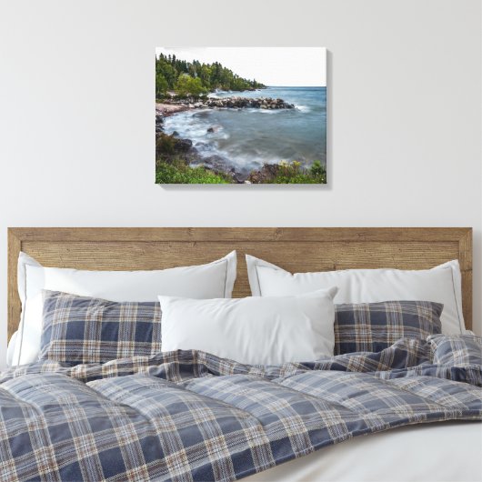 Lake Superior Coastline Canvas Print (Insitu (Slaapkamer))